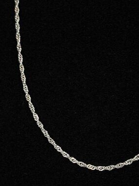 Silver Tone Angular Rope Chain Necklace
